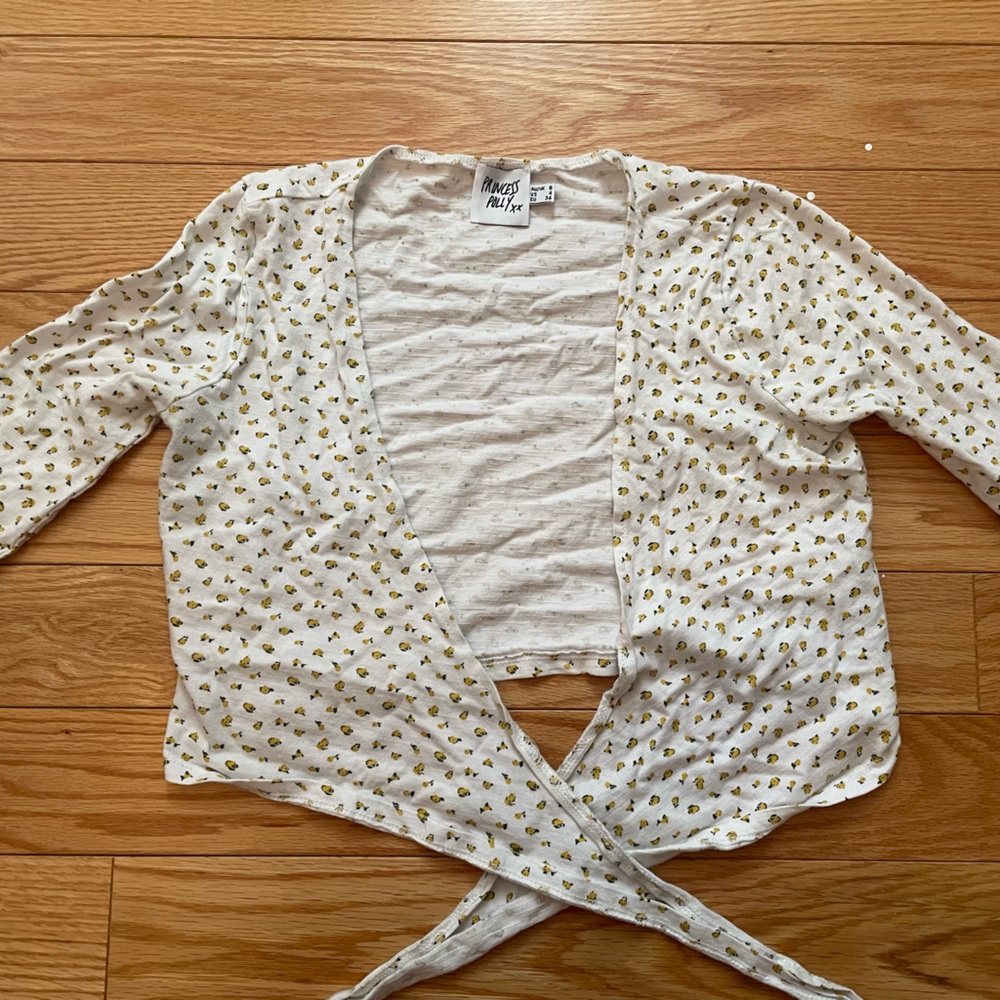 Princess Polly Josie Tie Front Top - White Floral - US 4 - Picture 2 of 5